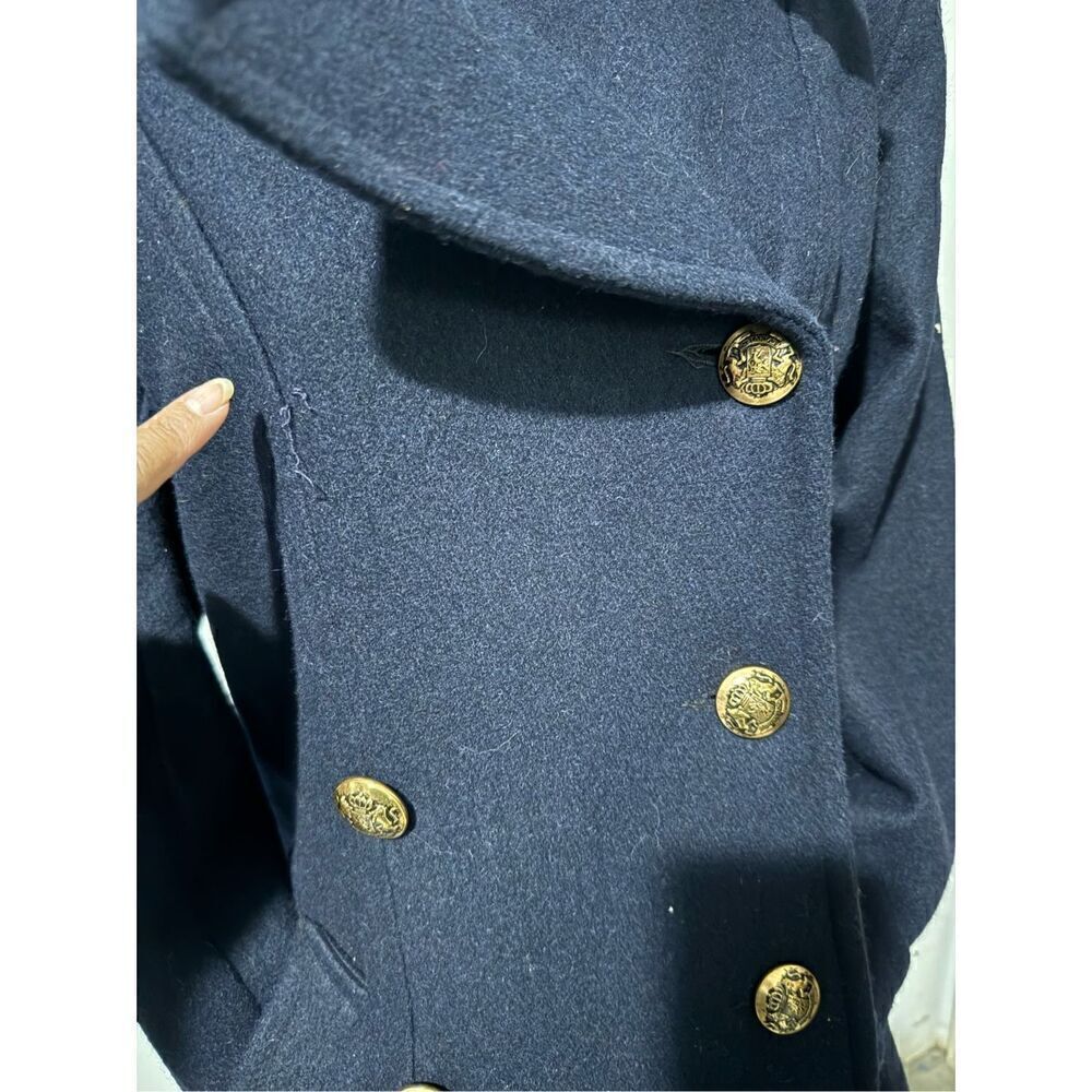 Braetan blue coat wool blend gold buttons 8 - Picture 8 of 11